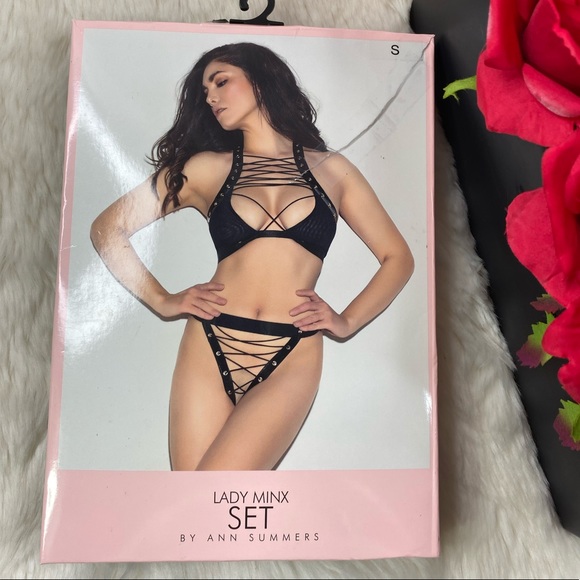 ANN SUMMERS Lady Minx Strappy Bralette & Thong Set - Picture 2 of 11